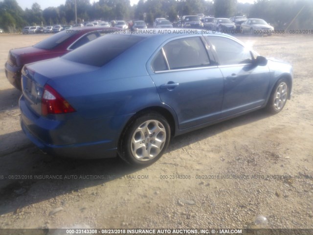 3FAHP0HAXAR278715 - 2010 FORD FUSION SE BLUE photo 4