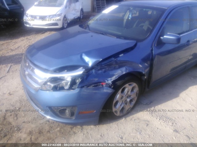 3FAHP0HAXAR278715 - 2010 FORD FUSION SE BLUE photo 6