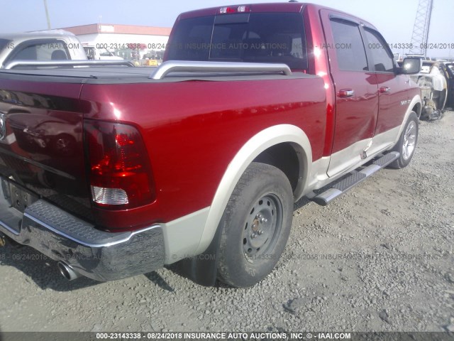 1D7RB1CT4AS213851 - 2010 DODGE RAM 1500 RED photo 4