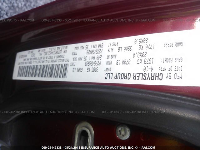 1D7RB1CT4AS213851 - 2010 DODGE RAM 1500 RED photo 9