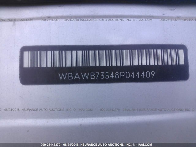 WBAWB73548P044409 - 2008 BMW 335 I SILVER photo 9