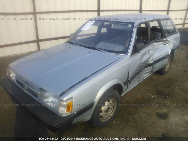 JF2AN52B1ND409935 - 1992 SUBARU LOYALE BLUE photo 2