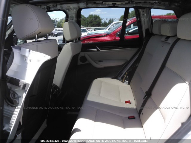 5UXWX7C58G0R17833 - 2016 BMW X3 XDRIVE35I WHITE photo 8