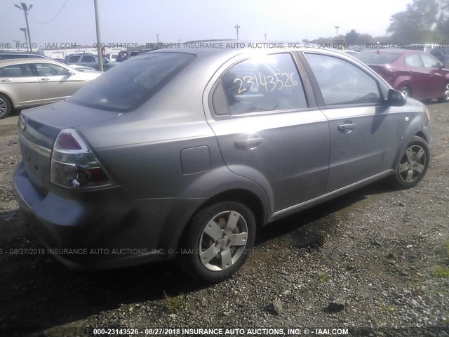 KL1TD56657B152890 - 2007 CHEVROLET AVEO LS GRAY photo 4