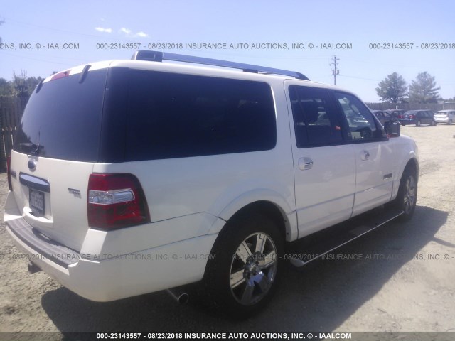 1FMFK20518LA72830 - 2008 FORD EXPEDITION EL LIMITED WHITE photo 4