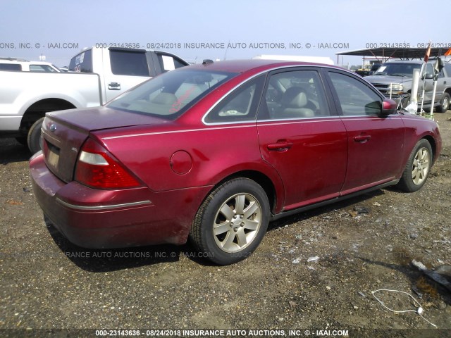 1FAFP24177G113617 - 2007 FORD FIVE HUNDRED SEL RED photo 4