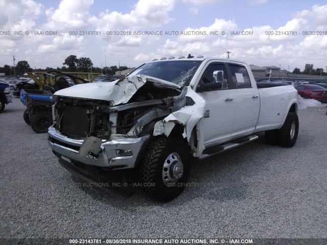 3C63RRJL0EG117460 - 2014 RAM 3500 LARAMIE WHITE photo 2