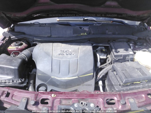 2CNDL037796253849 - 2009 CHEVROLET EQUINOX SPORT BURGUNDY photo 10