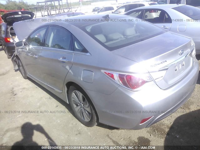 KMHEC4A45DA066917 - 2013 HYUNDAI SONATA HYBRID SILVER photo 3