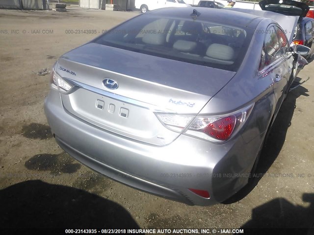 KMHEC4A45DA066917 - 2013 HYUNDAI SONATA HYBRID SILVER photo 4