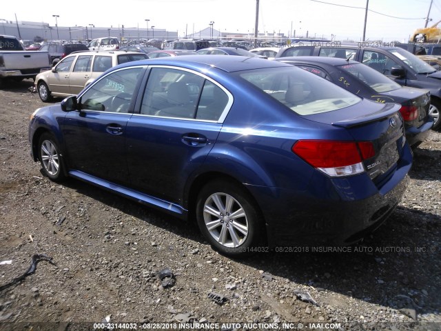 4S3BMAC66B1227743 - 2011 SUBARU LEGACY 2.5I PREMIUM BLUE photo 3