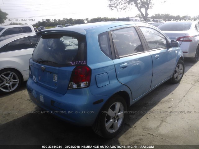 KL1TG666X6B653883 - 2006 CHEVROLET AVEO BLUE photo 4