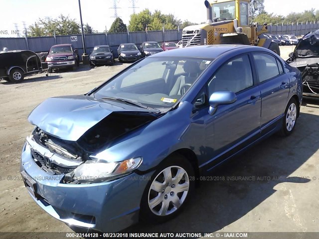 19XFA1F53BE037702 - 2011 HONDA CIVIC LX BLUE photo 2