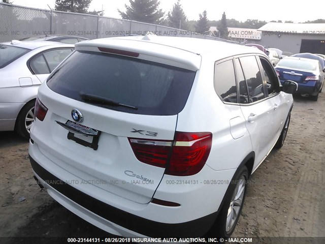 5UXWX9C56D0A27289 - 2013 BMW X3 XDRIVE28I WHITE photo 4