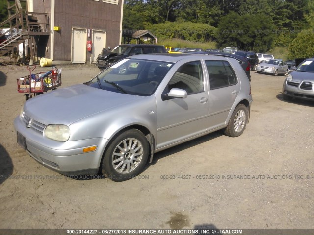 9BWGR61J644042580 - 2004 VOLKSWAGEN GOLF GLS TDI SILVER photo 2