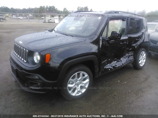 ZACCJABB8JPG71619 - 2018 JEEP RENEGADE LATITUDE BLACK photo 2