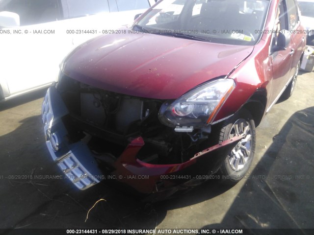 JN8AS5MV1FW752186 - 2015 NISSAN ROGUE SELECT S RED photo 6