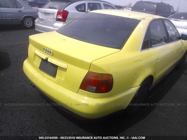 WAUEA88D3TA247646 - 1996 AUDI A4 QUATTRO YELLOW photo 4