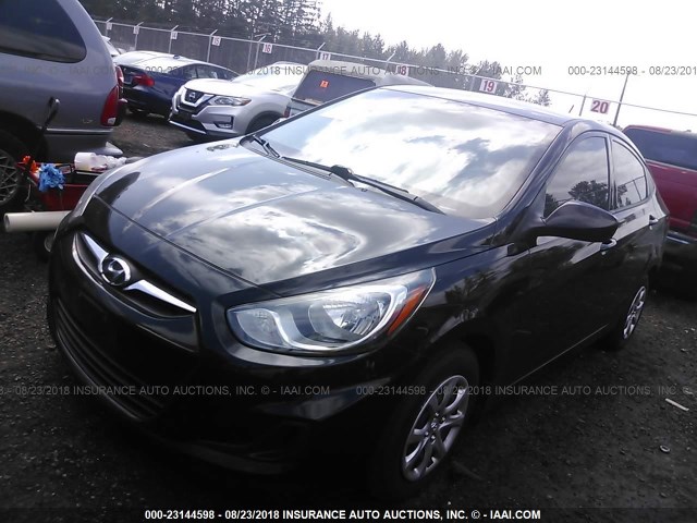 KMHCT4AE2DU429219 - 2013 HYUNDAI ACCENT GLS/GS BLACK photo 2