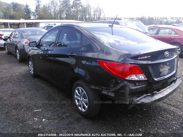 KMHCT4AE2DU429219 - 2013 HYUNDAI ACCENT GLS/GS BLACK photo 3