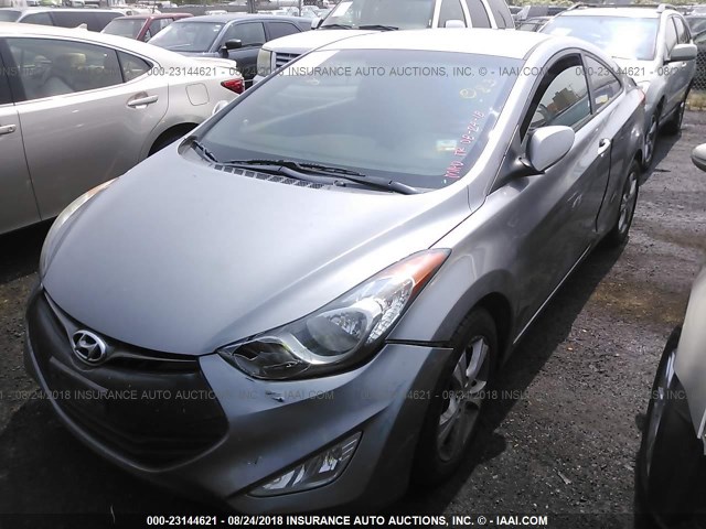 KMHDH6AEXDU001531 - 2013 HYUNDAI ELANTRA COUPE GS/SE GRAY photo 2