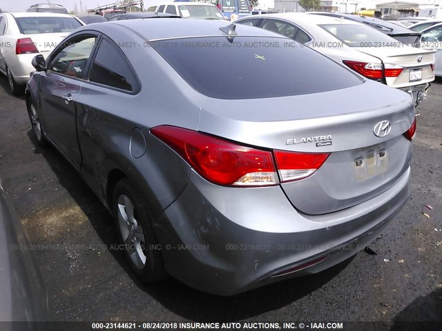 KMHDH6AEXDU001531 - 2013 HYUNDAI ELANTRA COUPE GS/SE GRAY photo 3