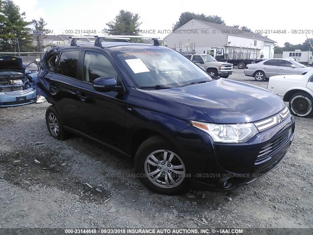 JA4JZ3AX9EZ601797 - 2014 MITSUBISHI OUTLANDER SE BLUE photo 1