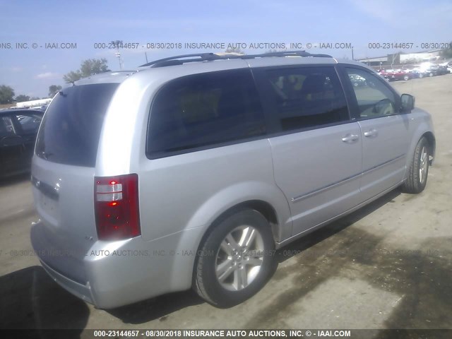 2D8HN54X08R645131 - 2008 DODGE GRAND CARAVAN SXT SILVER photo 4