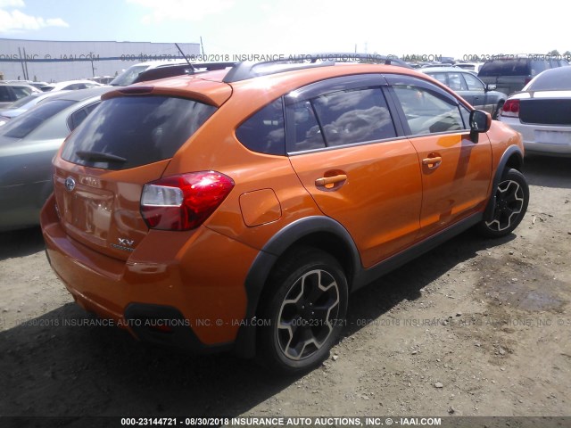 JF2GPAWC8E8243888 - 2014 SUBARU XV CROSSTREK 2.0 PREMIUM ORANGE photo 4