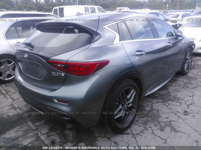 SJKCH5CP7JA052732 - 2018 INFINITI QX30 LUXURY/PREMIUM/SPORT GRAY photo 4