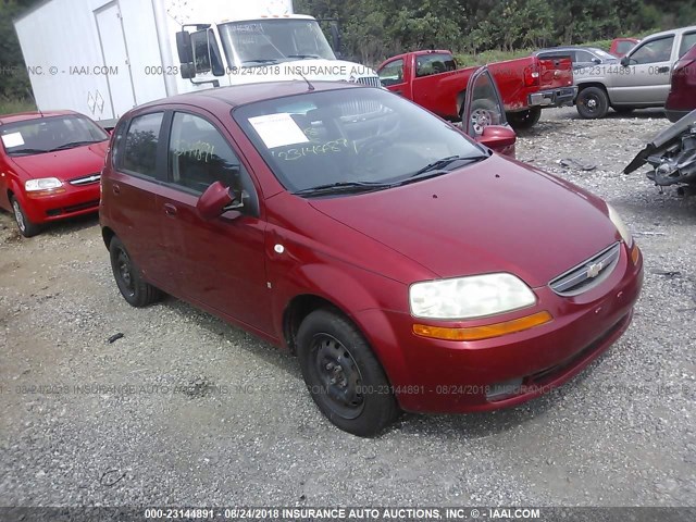 KL1TD66647B721704 - 2007 CHEVROLET AVEO LS RED photo 1