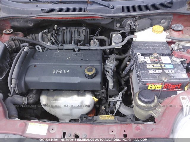 KL1TD66647B721704 - 2007 CHEVROLET AVEO LS RED photo 10