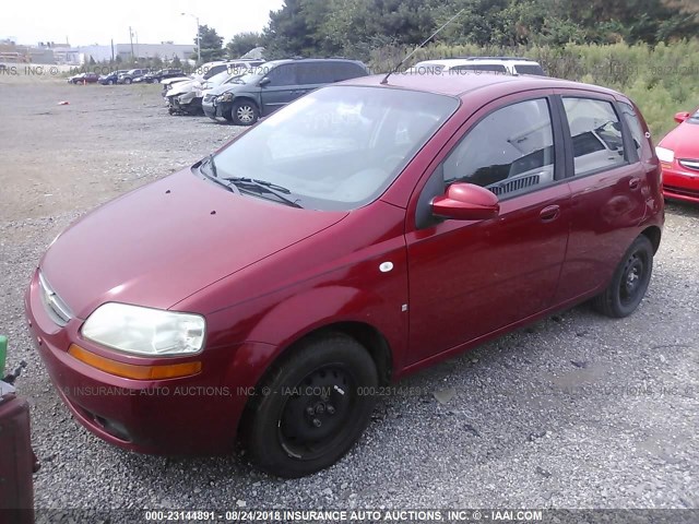 KL1TD66647B721704 - 2007 CHEVROLET AVEO LS RED photo 2