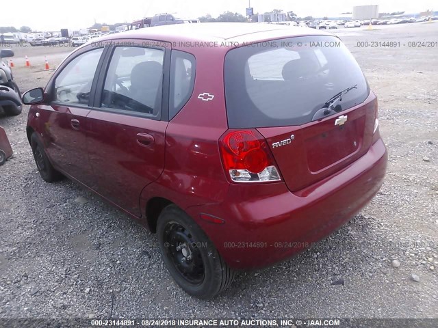 KL1TD66647B721704 - 2007 CHEVROLET AVEO LS RED photo 3