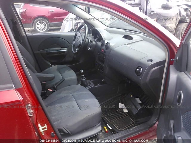 KL1TD66647B721704 - 2007 CHEVROLET AVEO LS RED photo 5