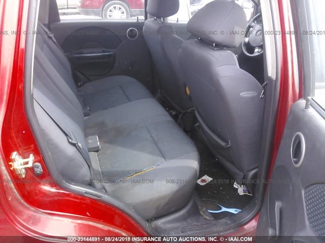 KL1TD66647B721704 - 2007 CHEVROLET AVEO LS RED photo 8