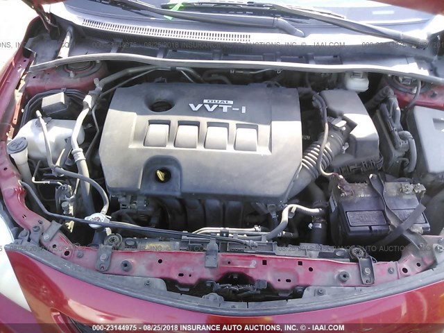 JTDBL40EX9J048633 - 2009 TOYOTA COROLLA LE/XLE RED photo 10
