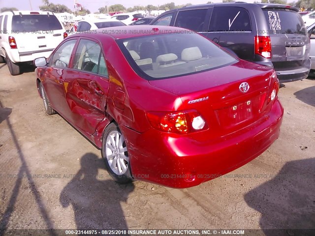 JTDBL40EX9J048633 - 2009 TOYOTA COROLLA LE/XLE RED photo 3
