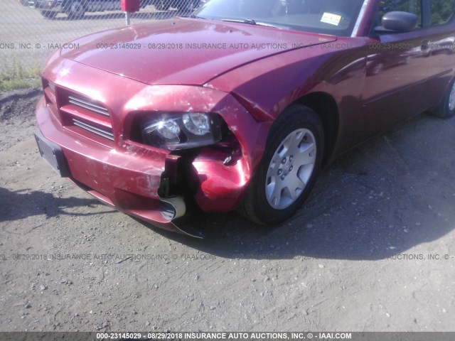 2B3KA43G26H419107 - 2006 DODGE CHARGER SE/SXT RED photo 6