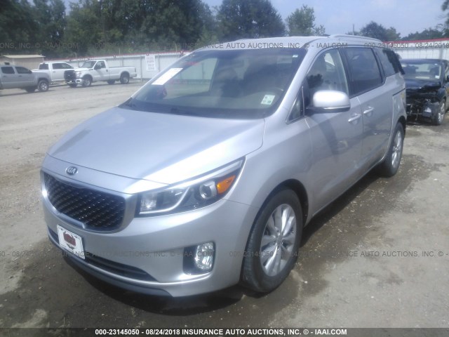 KNDMC5C1XG6116498 - 2016 KIA SEDONA EX/SX SILVER photo 2