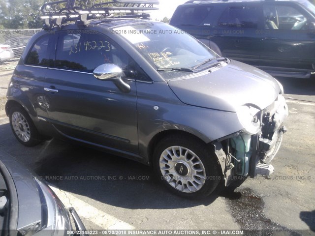 3C3CFFCR2CT119947 - 2012 FIAT 500 LOUNGE GRAY photo 1