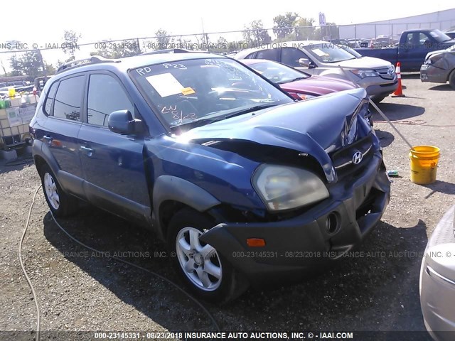 KM8JN12D35U075802 - 2005 HYUNDAI TUCSON GLS/LX BLUE photo 1