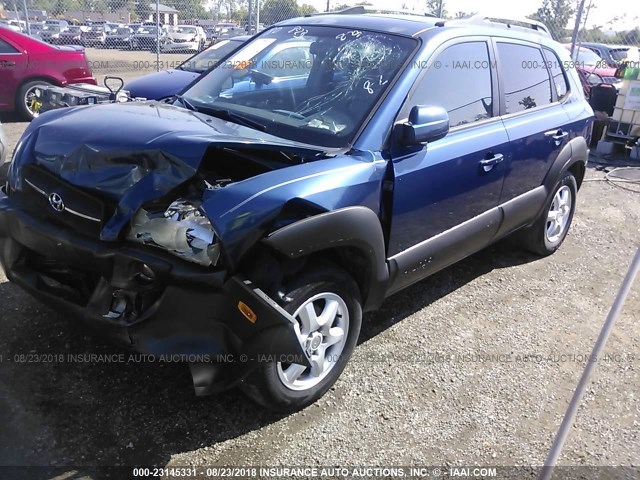 KM8JN12D35U075802 - 2005 HYUNDAI TUCSON GLS/LX BLUE photo 2