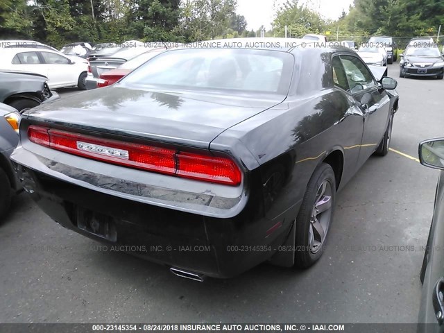 2C3CDYAG9DH718924 - 2013 DODGE CHALLENGER SXT BLACK photo 4