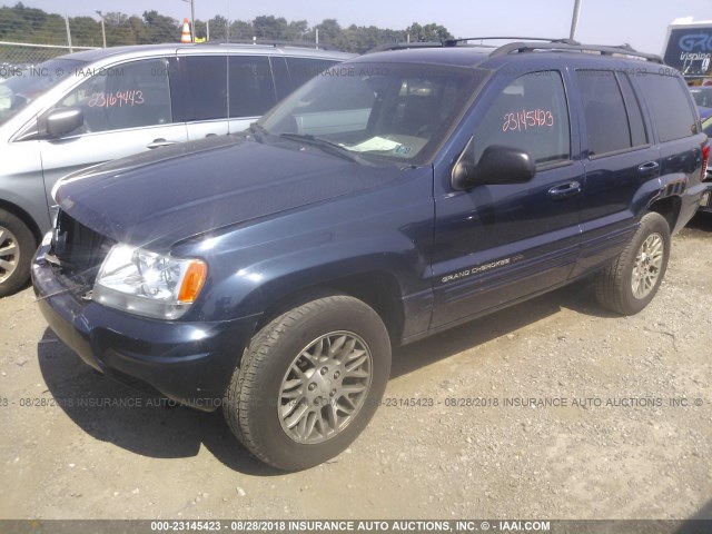 1J8GW58N64C118125 - 2004 JEEP GRAND CHEROKEE LIMITED BLUE photo 2