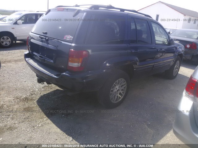 1J8GW58N64C118125 - 2004 JEEP GRAND CHEROKEE LIMITED BLUE photo 4