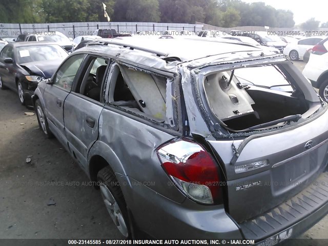 4S4BP61C387312697 - 2008 SUBARU OUTBACK 2.5I GRAY photo 6