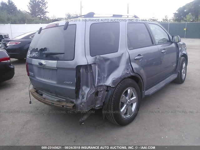 1FMCU94188KD85389 - 2008 FORD ESCAPE LIMITED GRAY photo 4