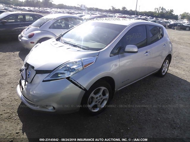 JN1AZ0CP4CT021832 - 2012 NISSAN LEAF SV/SL SILVER photo 2