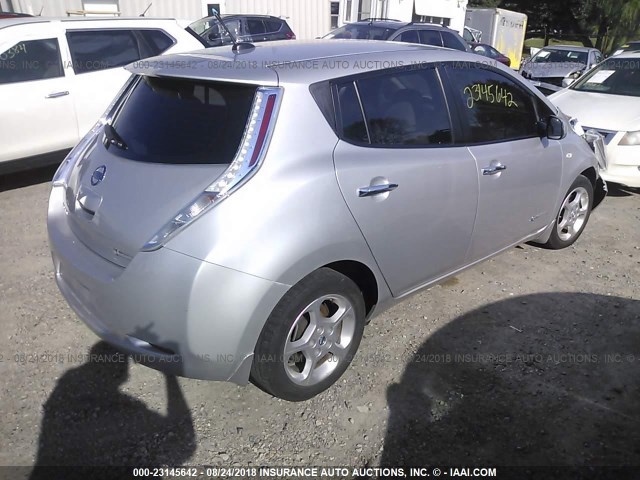 JN1AZ0CP4CT021832 - 2012 NISSAN LEAF SV/SL SILVER photo 4